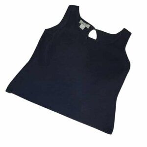 Tommy Bahama Tank Top Sz S Silk Cotton Blend Black Grunge Old Money